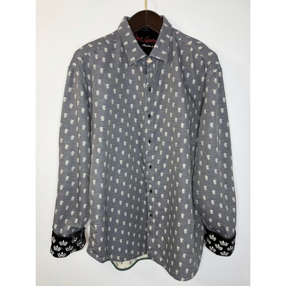 Robert Graham Skull & Crown Print Skull Buttons Limited Edition Shirt Men's 2XL - Picture 8 of 14